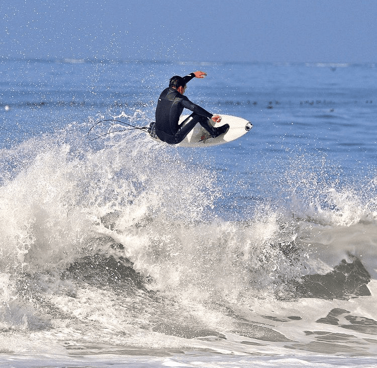 Surfer Xica Hansen of Santa Cruz catching air